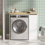 Hanah Home Sa1-Wk Armario de Baño, 93.5cm Ancho, 88.3cm Alto, 60cm Fondo, Nogal y Blanco, Tablero de Partículas Melamina